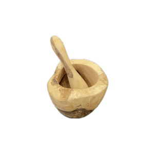 Mortier et pilon en bois d'olivier