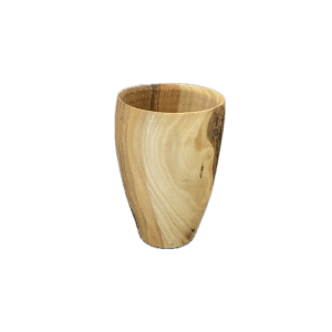 Verre en bois d'olivier bords bombés